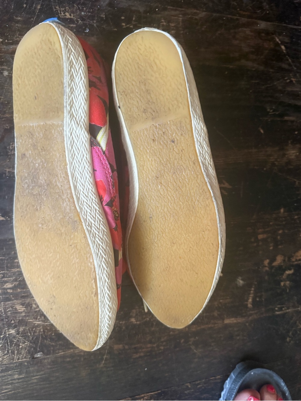 Kate Spade/Keds Floral Red Canvas Lace-Up Sneakers - Picture 5 of 5